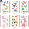 A set of six dinosaur-themed disposable party decor items including dinosaurs and related elements.