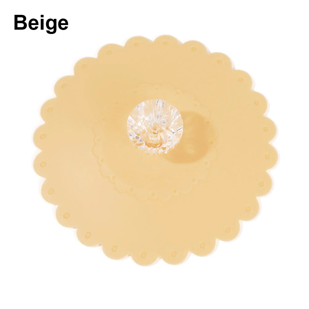 Beige Silikonverschlussdeckel mit klarem, strukturiertem Deckel