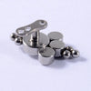 Silver surgical steel dermal anchor body jewelry featuring a flat bar and multiple spherical beads.