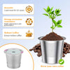 Reusable stainless steel coffee filter with a plant growing out of the top, demonstrating corrosion resistance and robust cof