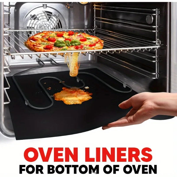 Wiederverwendbare Silikon-Backmatte als Backblech für eine Pizza im Ofen.