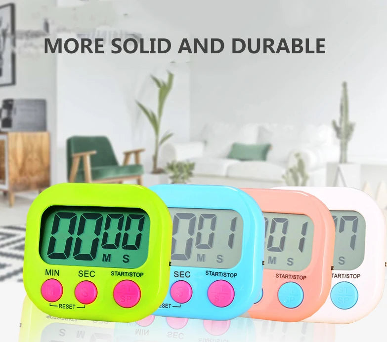 Magnetic LCD Kitchen Timer with Loud Alarm