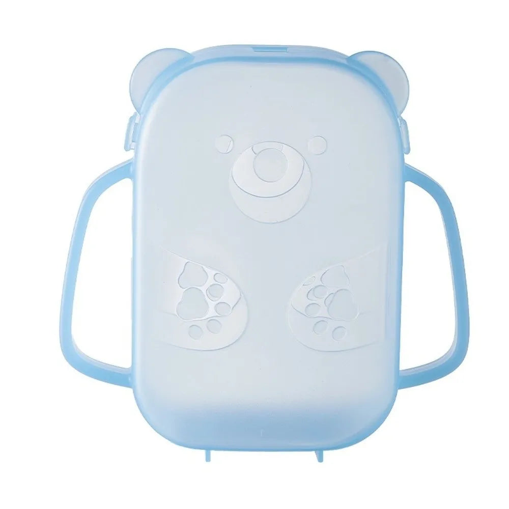 Porte-poche en forme d'ours bleu clair avec poignées et détails moulés