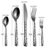 A set of stainless steel cutlery featuring a skull pattern on the handles.