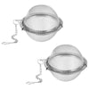 Stainless steel mesh tea infuser with a hook, showing the round infuser basket.