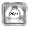 Klare Plastikverpackung mit 20 Einweg-Alufolien-Deckel für Gasherde.