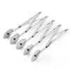 A set of silver multi-function dough cutters with long, thin blades arranged diagonally.