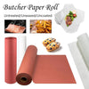 Rollos de papel de charcutería sin tratar usados para envolver comida como carne y productos horneados