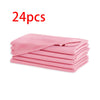 A stack of twenty-four pink reusable weave tablecloth napkins.