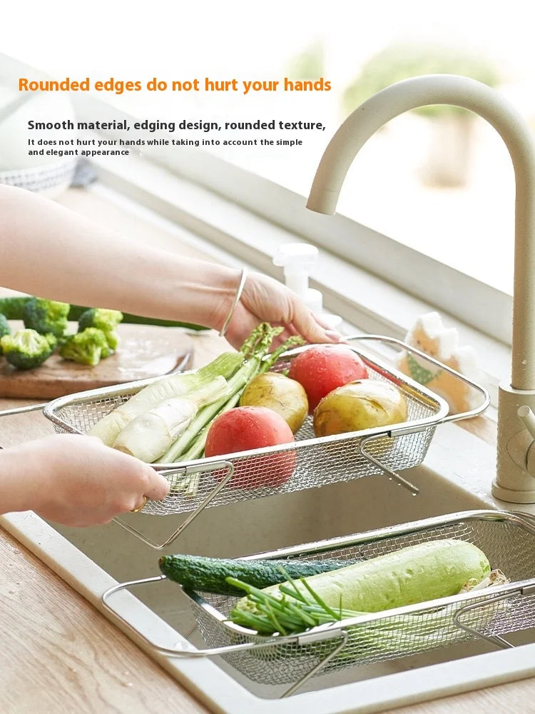 Stainless Steel Drain Basket for Kitchen and Tableware