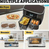 A collection of kitchen appliances including an air fryer, steamer, and oven.