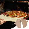 A wooden pizza peel is shown being used in a dark oven, with two wooden pizza peels displayed below.