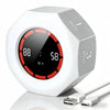 A white digital kitchen and study timer with a round display showing 88 minutes and a timer icon.