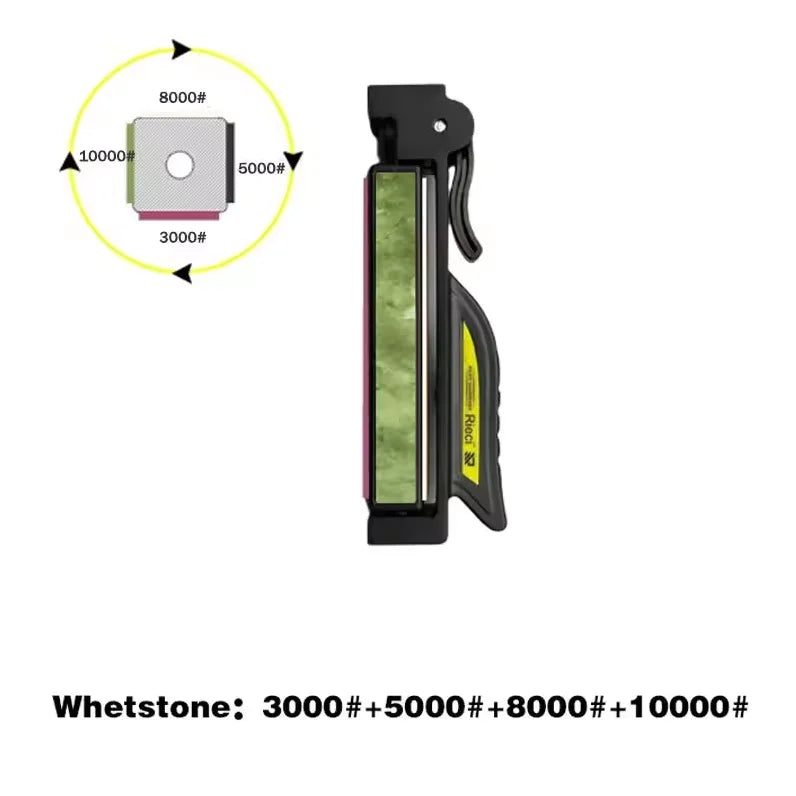 A professional diamond knife sharpener set showing various numbered diamond sizes.