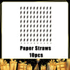 A set of ten paper straws displayed against a white background.