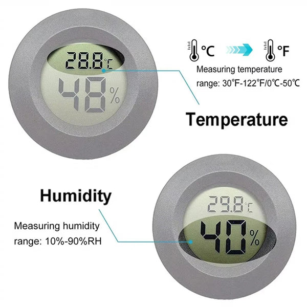 A digital room hygrometer thermometer showing temperature at 28.8°C and humidity at 40%.