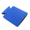 A bright blue reusable neoprene drink sleeve for bottles and cans.