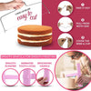 A set of cake decorating tools including a level, spatula, scraper, and tooth locks for frosting cakes.
