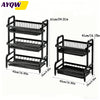 Black 3-tier vertical kitchen utensil dish rack with adjustable height and capacity.