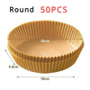 Round baking liners made of silicone, tan color, showing dimensions 20cm by 16cm and a depth of 4.5cm.