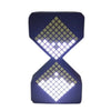A blue LED electronic hourglass timer with a diamond pattern display.
