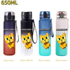 Five colored insulated sports water bottles featuring Minecraft themed designs in Blue-Red, Black-White, Blue-Green, and Pink