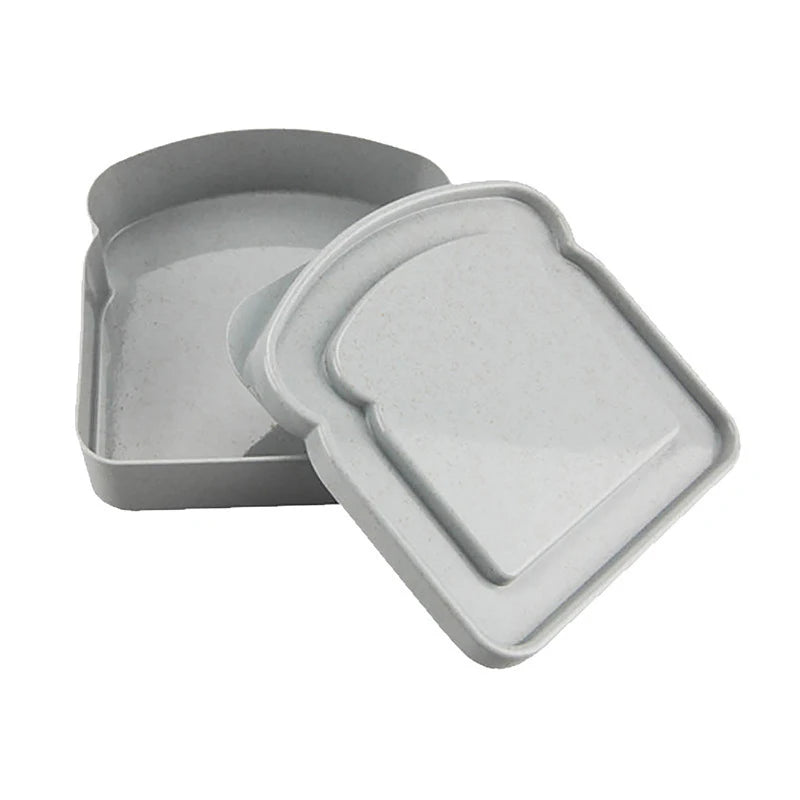 A set of two reusable gray microwave sandwich containers.