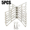 Five pieces of foldable stainless steel steaming racks or grilling racks.