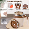 Self stirring mug with USB charging hole, non-slip bottom, one key switch, and leak-proof sealing cap
