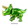 A bright green dinosaur themed disposable party decor set featuring a head and body.