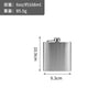 A silver portable stainless steel hip flask with a metal cap.