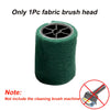 A single green fabric brush head for an electric stainless steel BBQ grill cleaning brush.
