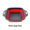 Cesto colapsable de silicona rojo grande para colar frutas y verduras