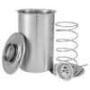 Stainless steel meat press cylinder and a circular thermometer