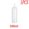 A white plastic squeeze condiment bottle with a white cap, labeled as 1 piece and 500ml capacity.