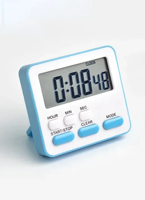 A light blue digital kitchen timer displaying 0:08:48 on a white background.