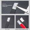 Comparison showing a precision handheld metal knife sharpener before and after coating removal.