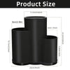 A black multi-purpose kitchen utensil storage holder shown with various size dimensions.
