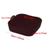 A dark brown reusable silicone air fryer liner basket shown with dimension markings.