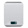 Silver precision digital kitchen scale with a rectangular design and display showing 0 units.