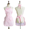 Pink princess heart bow apron displayed on a mannequin
