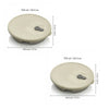 A beige stackable stainless steel divided dinner plate with a lid shown from above and the side.