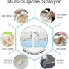 A multi-purpose sprayer set used for various cleaning tasks including toilet, diaper, shower, and pet cleaning.