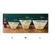 Three sizes of reusable kitchen food filter bags labeled S M L with corresponding dimensions.