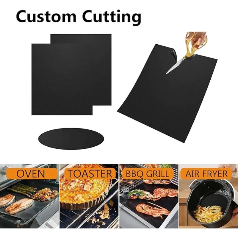 Custom cutting tool and reusable non-stick oven liners for cooking
