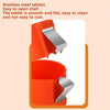 An orange 3-piece stainless steel tablet shell opener set shown in a vertical arrangement.