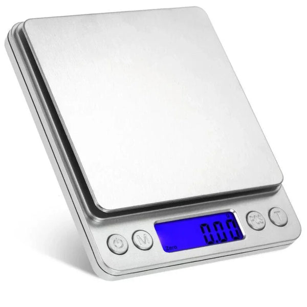 Silberweighgte mit flacher Plattform, zum Messen von Schmuck oder Lebensmitteln.
