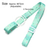 Sangle ajustable vert menthe clair pour transporter une bouteille d'eau, avec de petits cœurs roses.