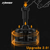 A black espresso stirrer needle distributor with an orange glow, showing a top-down view of the mechanism.