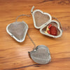 Stainless steel heart-shaped tea infuser ball with chain and strainer for loose leaf tea